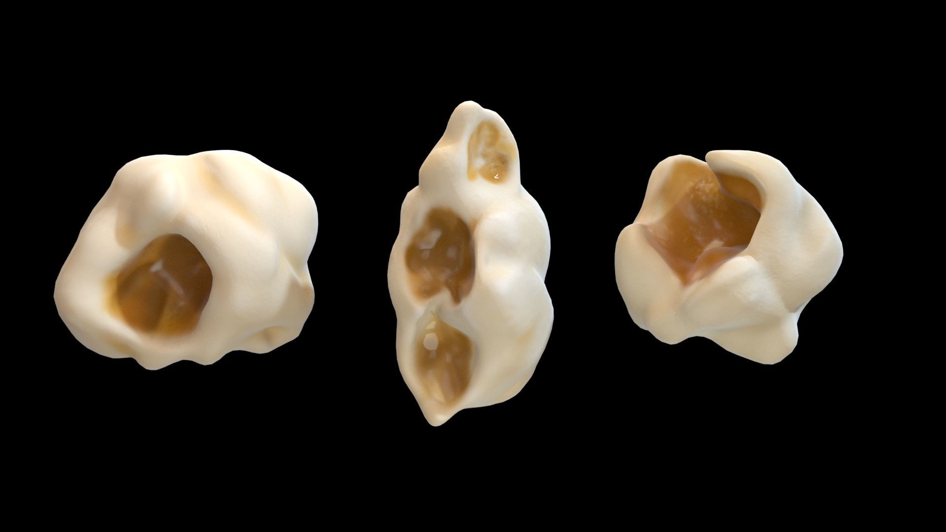 popcorn group of shells 3D model_3