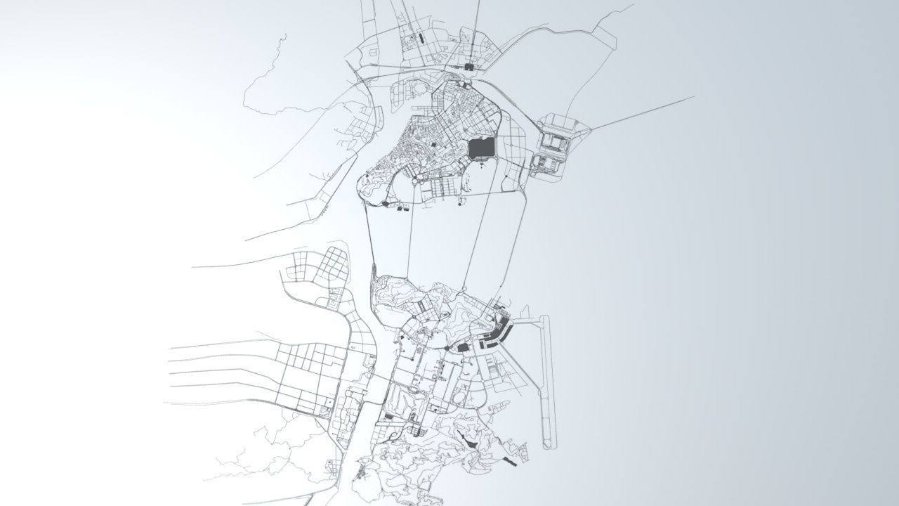 Macau Road Network and Streets 3D model_1