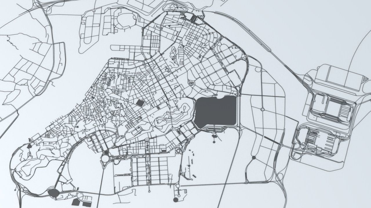 Macau Road Network and Streets 3D model_2