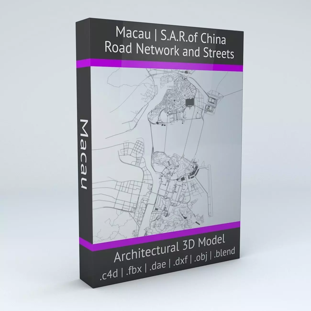 Macau Road Network and Streets 3D model_0