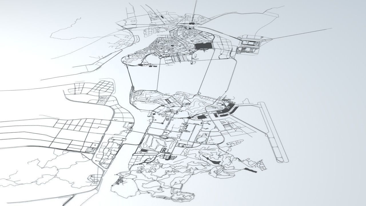 Macau Road Network and Streets 3D model_5