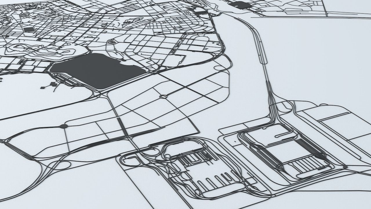 Macau Road Network and Streets 3D model_7