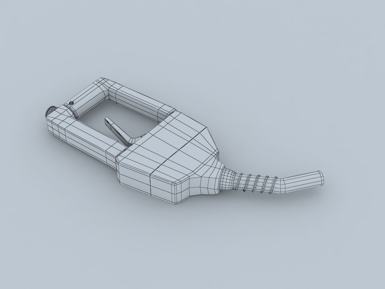 Gas Station Pump Nozzle Low-poly 3D model_5