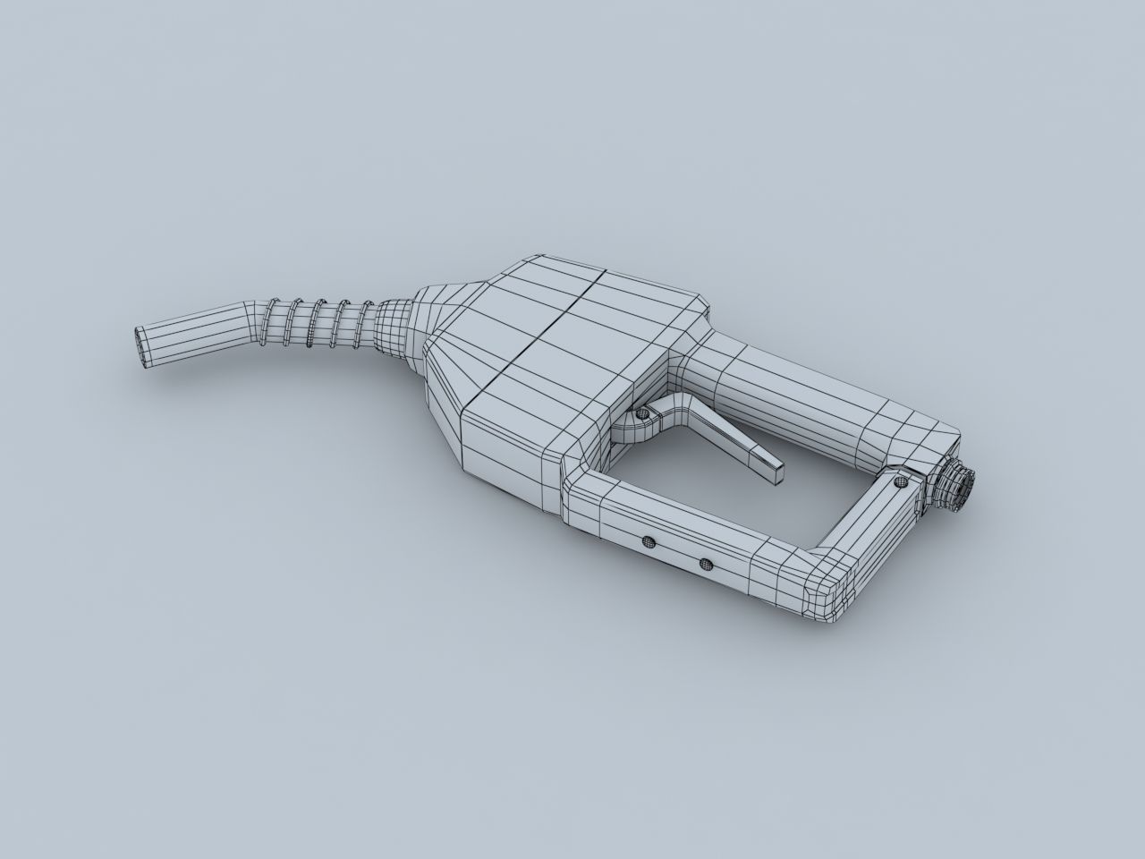Gas Station Pump Nozzle Low-poly 3D model_1