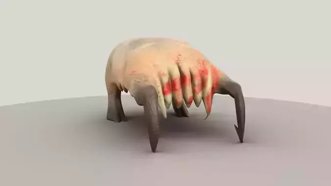 HeadCrab animal with bloody face Low-poly 3D model