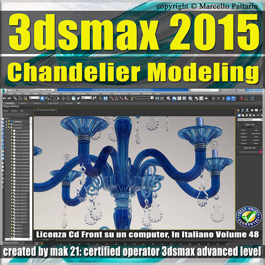 Video Corso 3ds max 2015 Chandelier Modeling vol 48 CD front