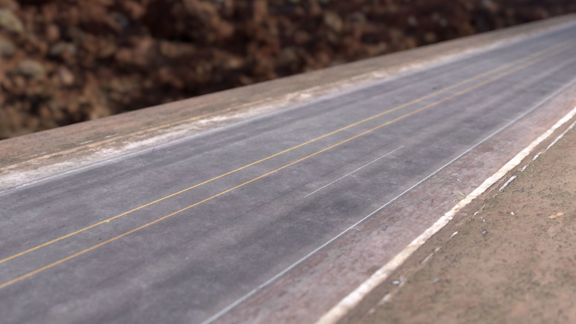  Desert road low poly - complete scene Low-poly 3D model_2