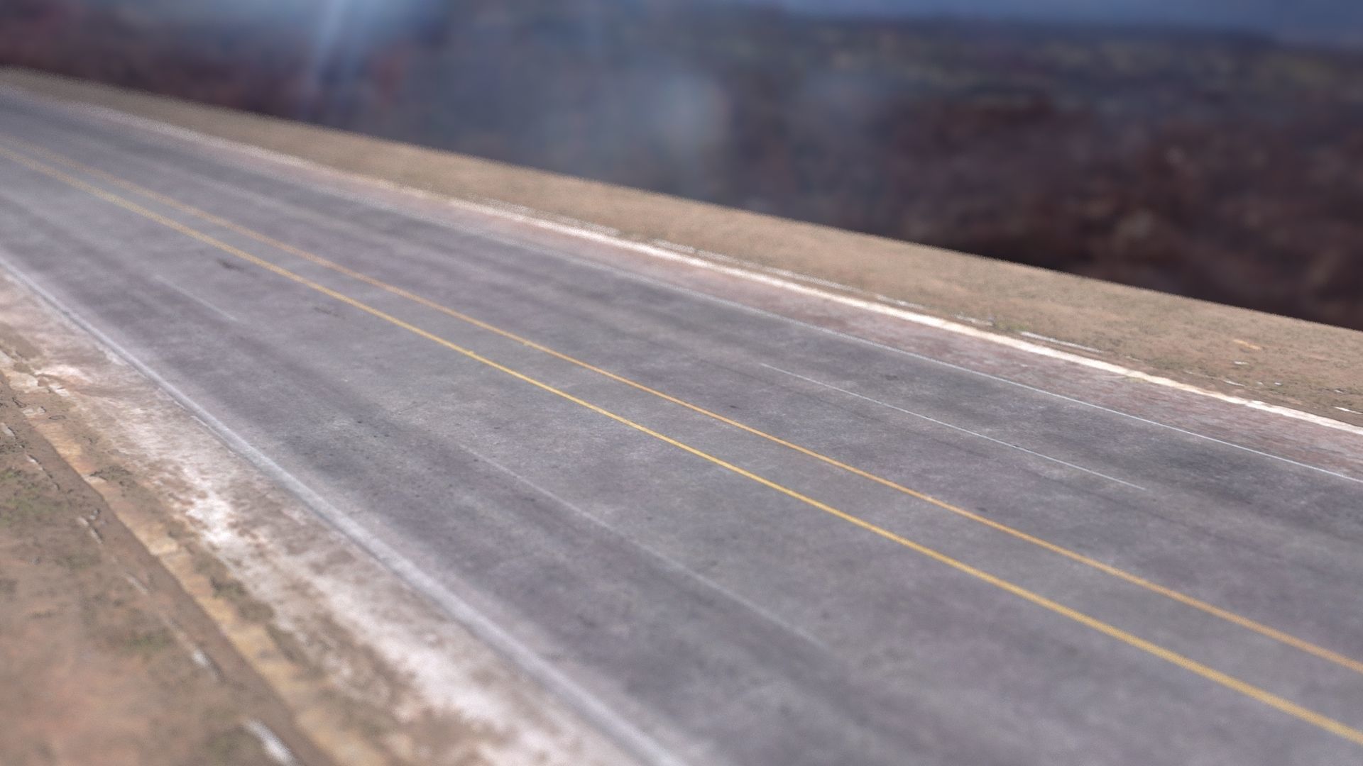  Desert road low poly - complete scene Low-poly 3D model_3