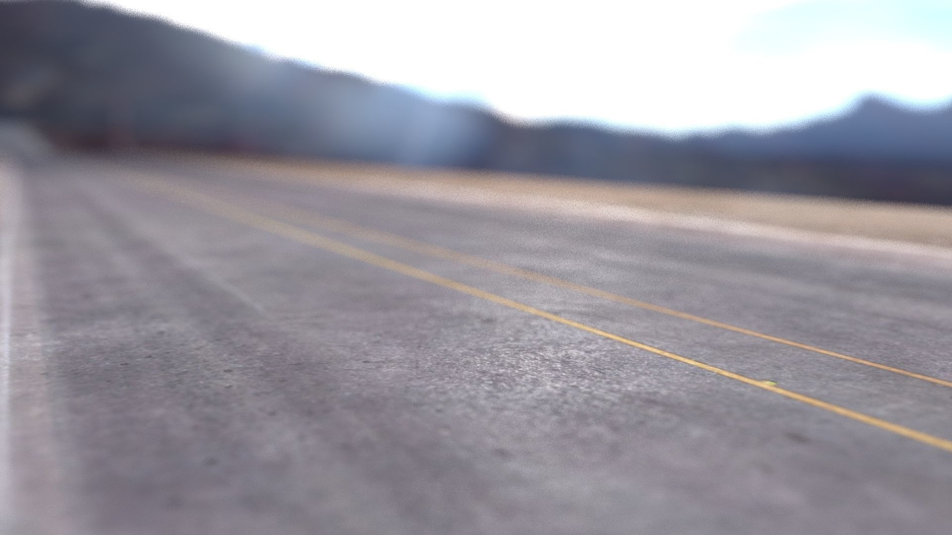  Desert road low poly - complete scene Low-poly 3D model_4