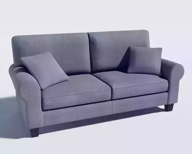 sofa - buxton 73 rolled arm Low-poly 3D model