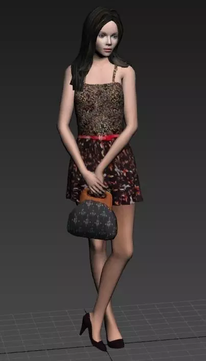 Female12 woman in dress Free 3D model