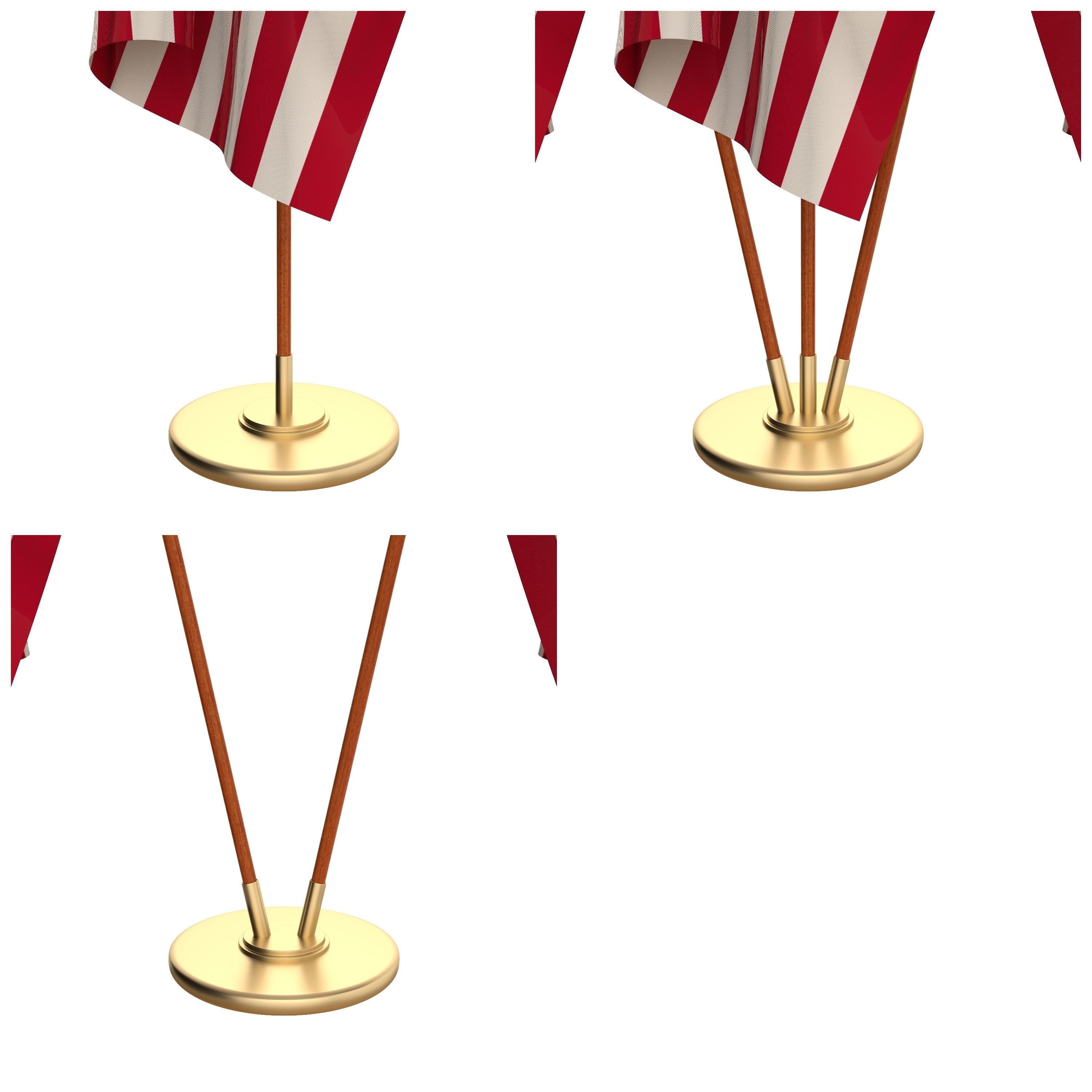 US Flag Pack 3D model_2