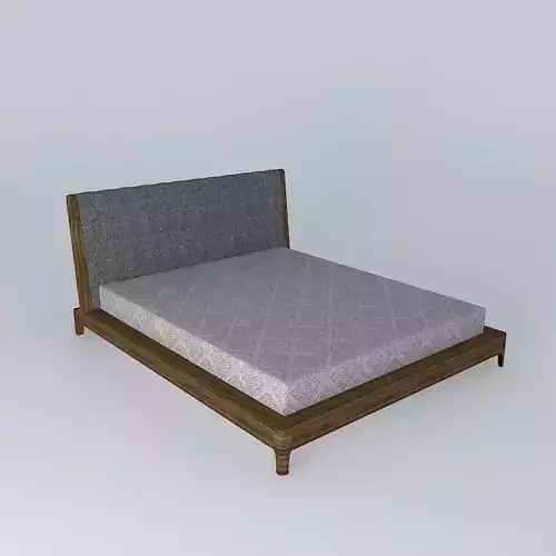 bed with wooden frame