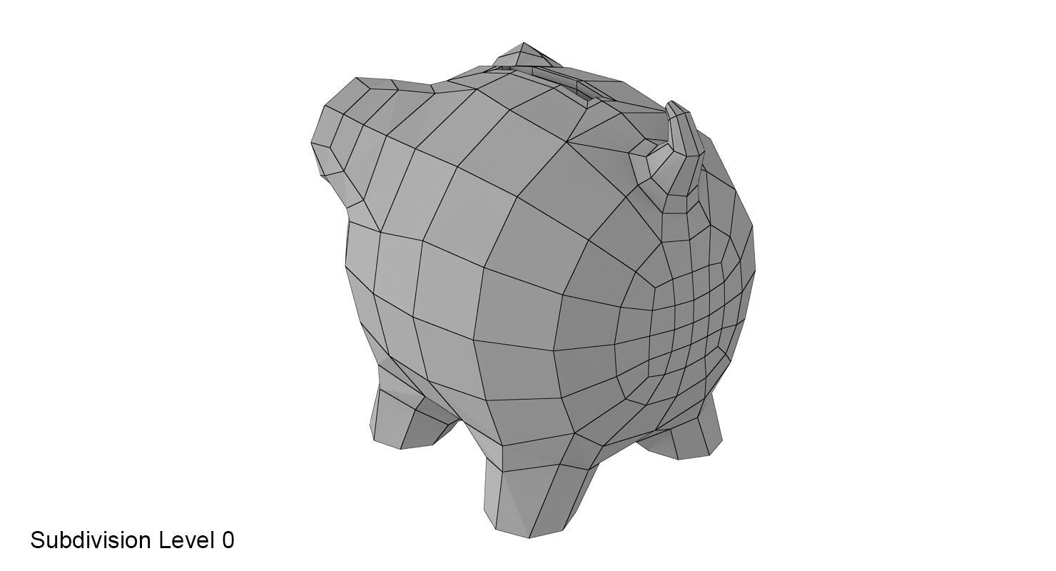 Money box pig 3D model_11