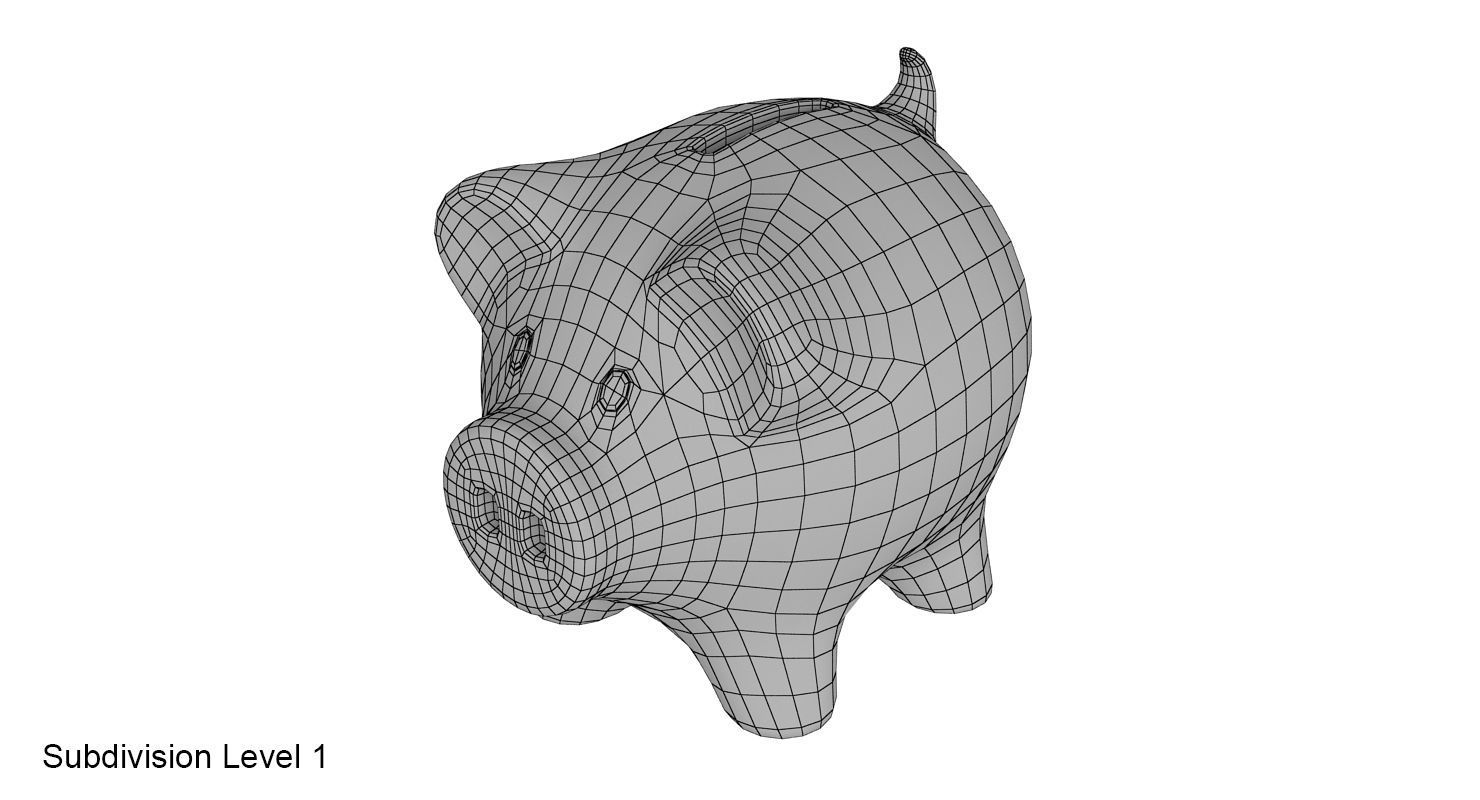 Money box pig 3D model_19