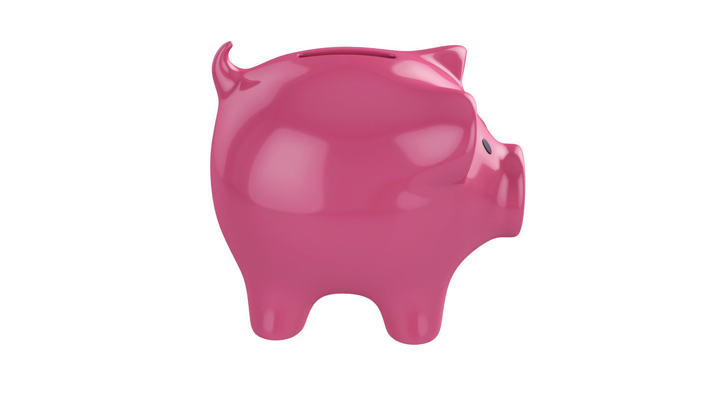 Money box pig 3D model_3