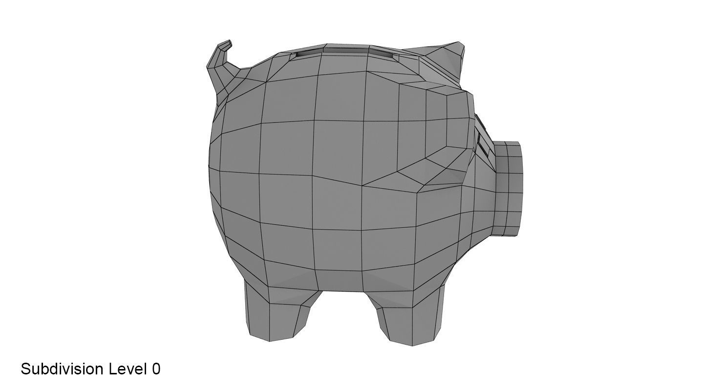 Money box pig 3D model_12