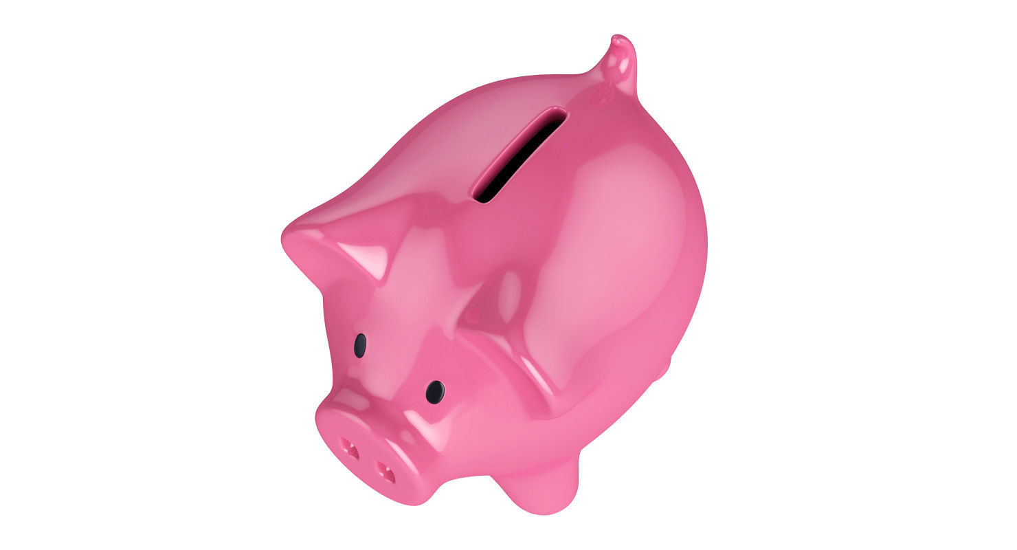 Money box pig 3D model_4