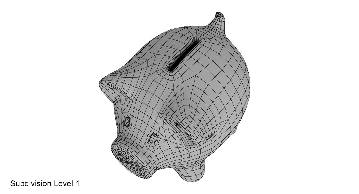 Money box pig 3D model_22