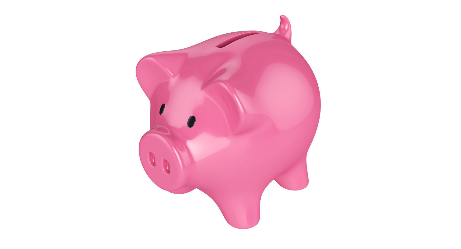Money box pig 3D model_1