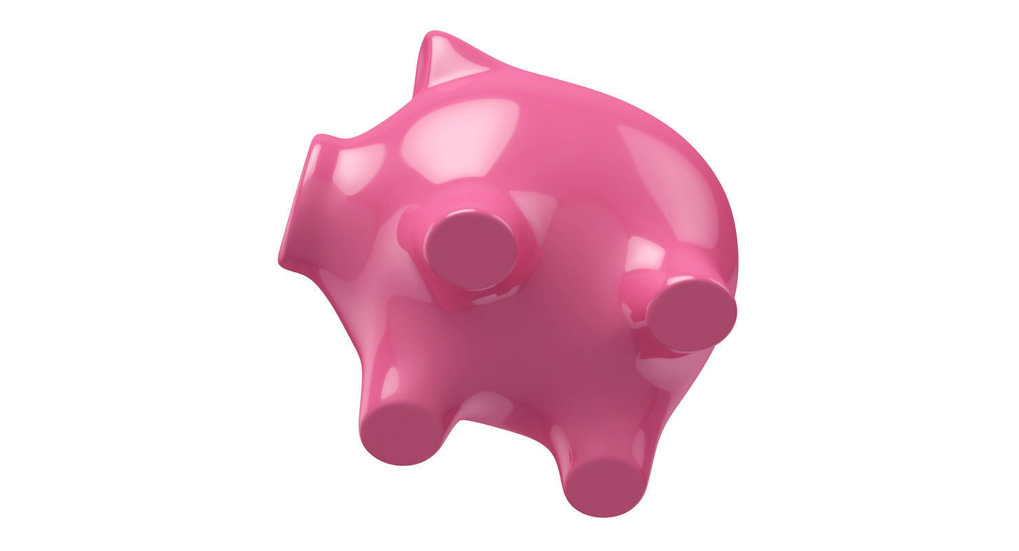 Money box pig 3D model_5