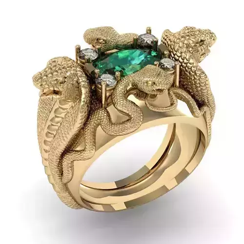  ring four snakes  3D print model