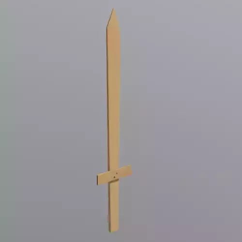 Wooden Sword Low-poly 3D model