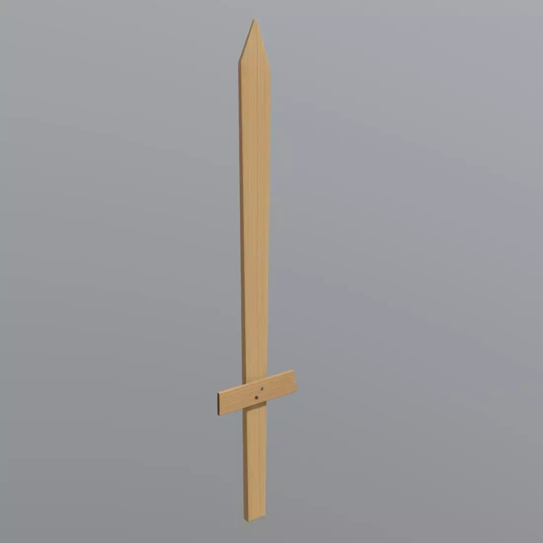 Wooden Sword Low-poly 3D model_0