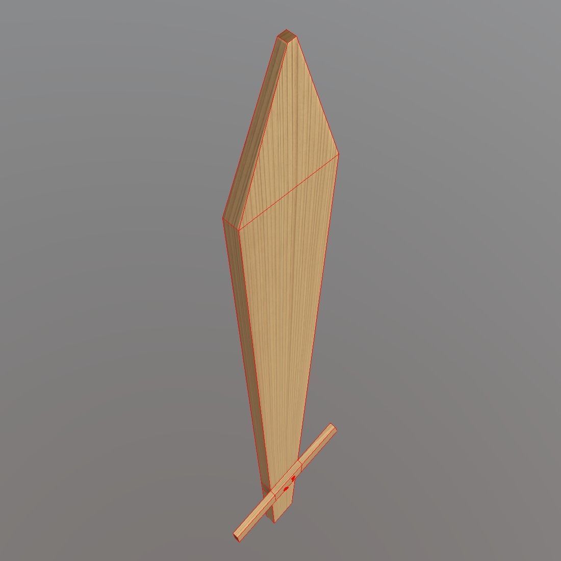Wooden Sword Low-poly 3D model_12