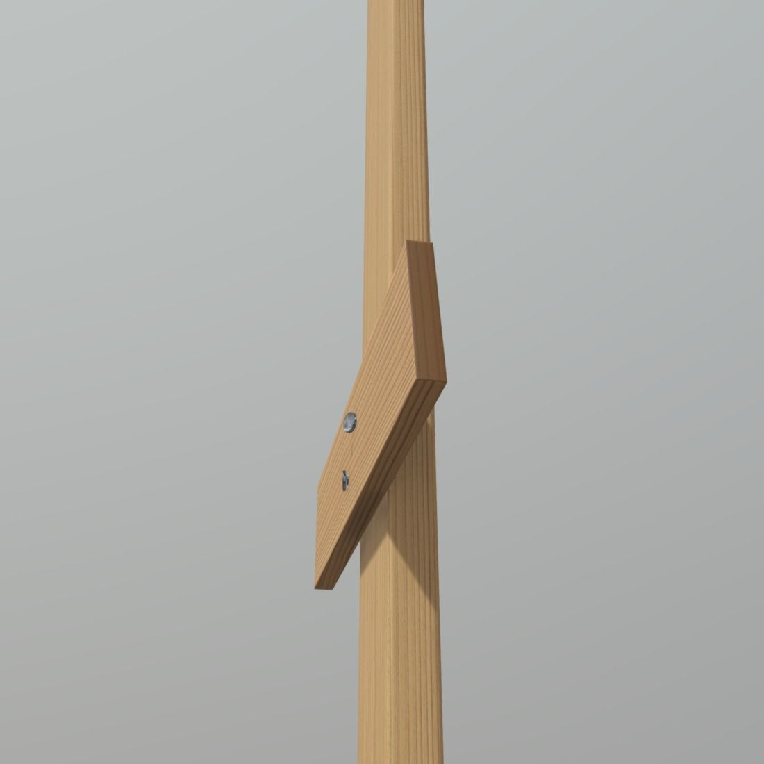Wooden Sword Low-poly 3D model_8