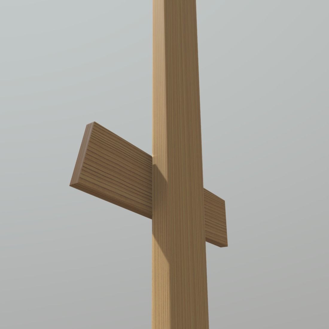 Wooden Sword Low-poly 3D model_9