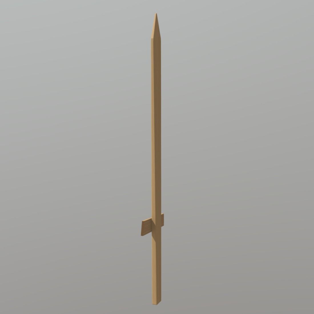 Wooden Sword Low-poly 3D model_3