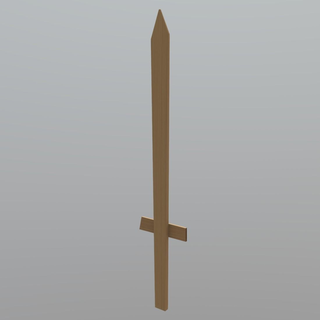 Wooden Sword Low-poly 3D model_4