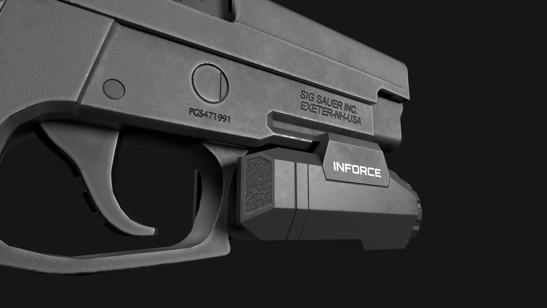 Inforce APL Handgun Weapon Mounted Light Low-poly 3D model_15