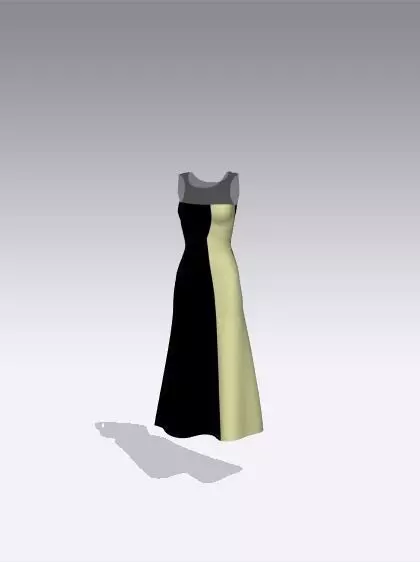 party wear gown 3D print model