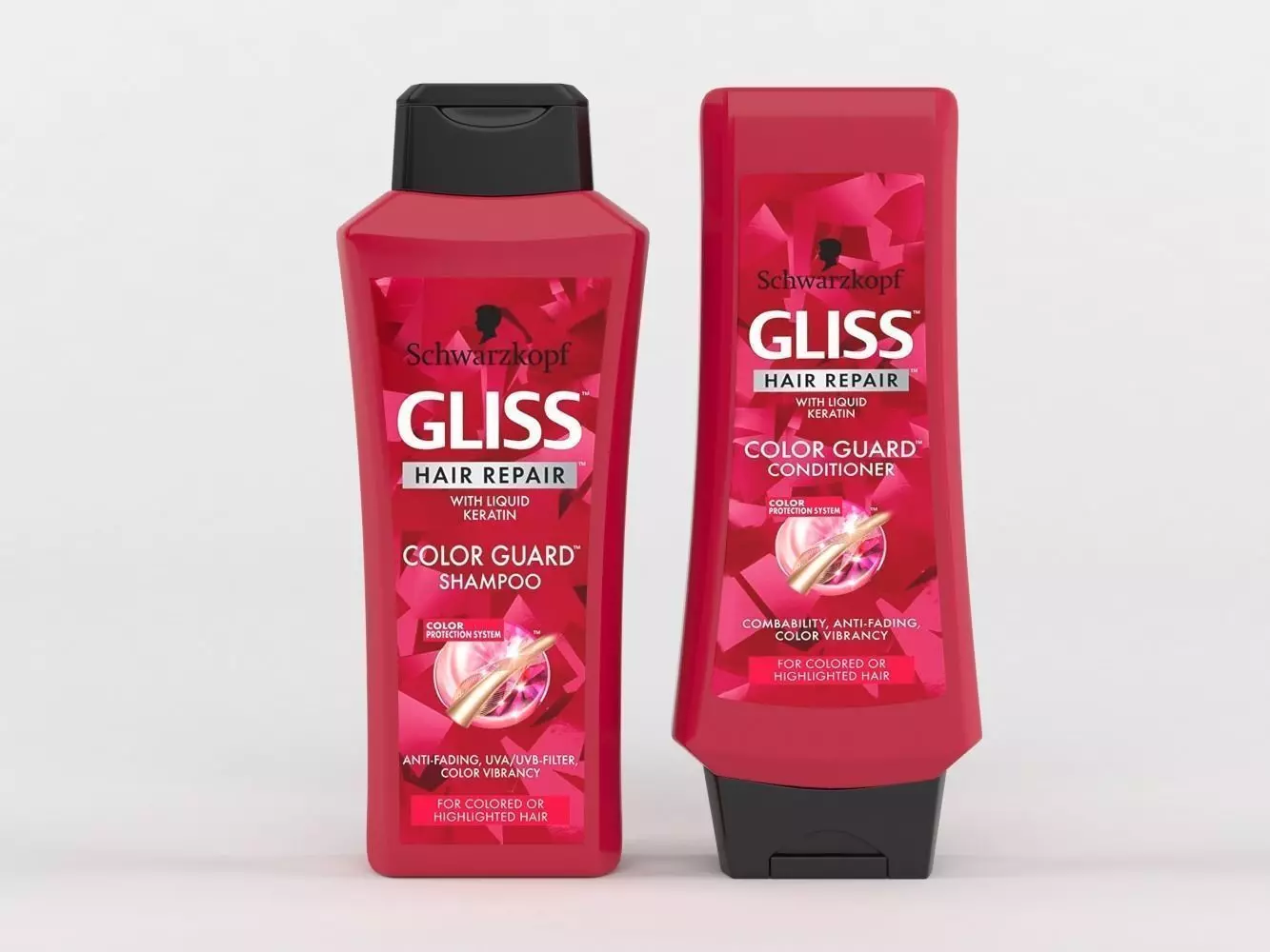 GLISS Hair Repair Color Guard Set with Shampoo and Conditioner 3D model