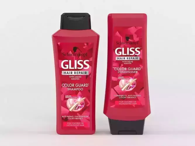 GLISS Hair Repair Color Guard Set with Shampoo and Conditioner 3D model