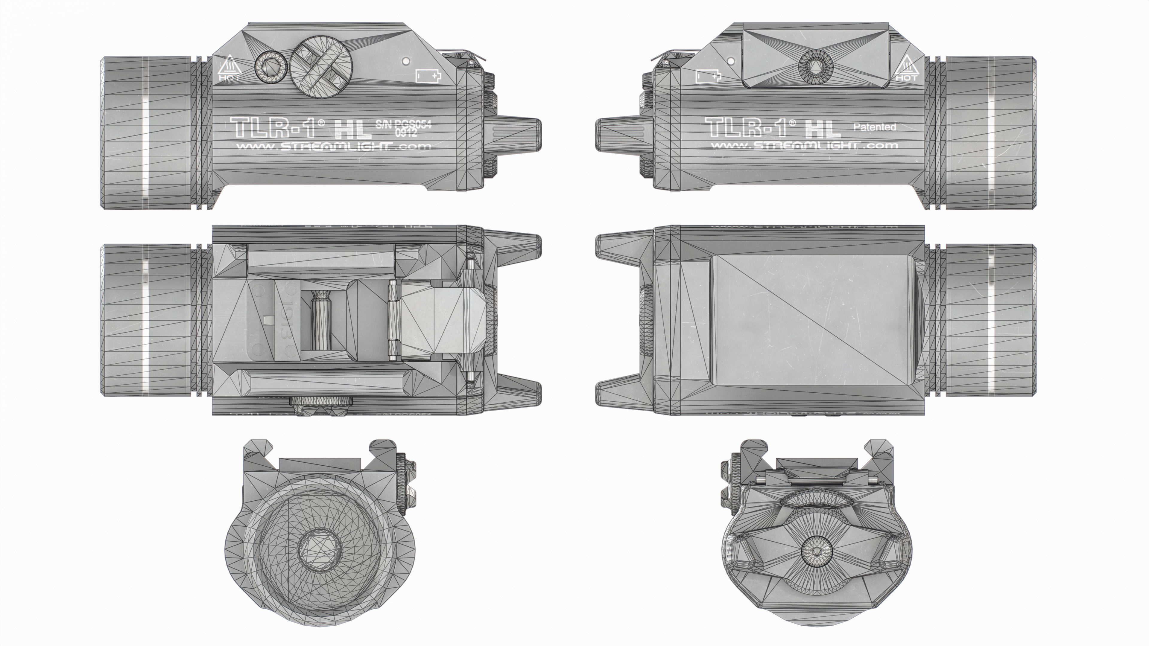 Streamlight TLR1-HL Handgun Weapon Mounted Light Low-poly 3D model_25