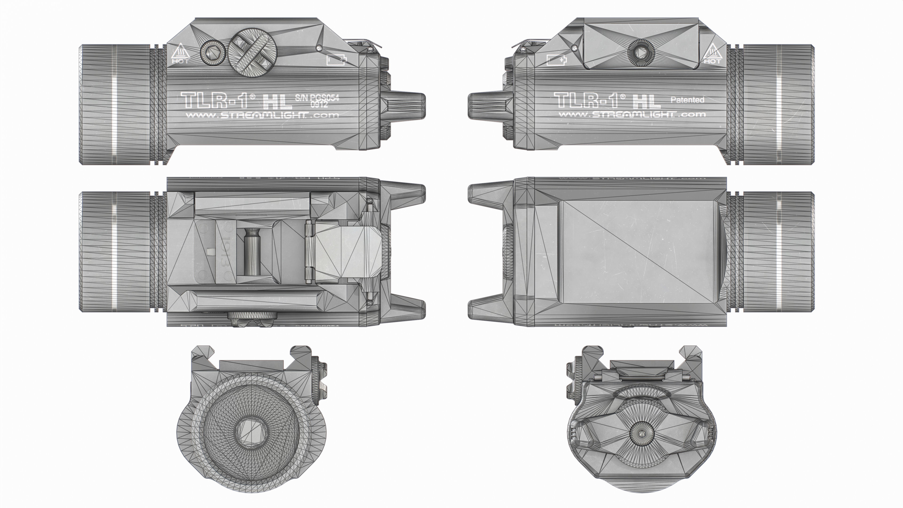 Streamlight TLR1-HL Handgun Weapon Mounted Light Low-poly 3D model_24