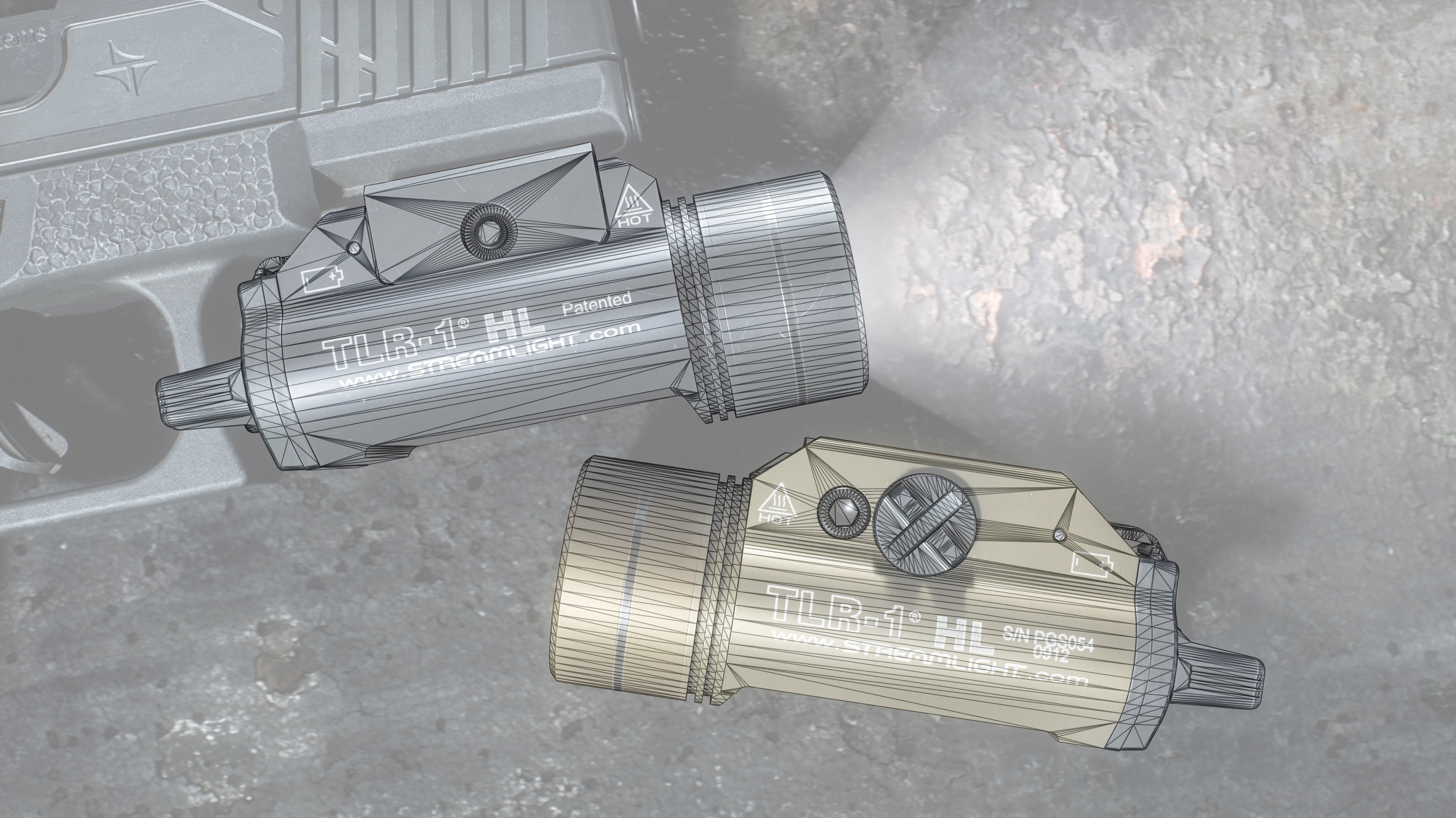 Streamlight TLR1-HL Handgun Weapon Mounted Light Low-poly 3D model_1