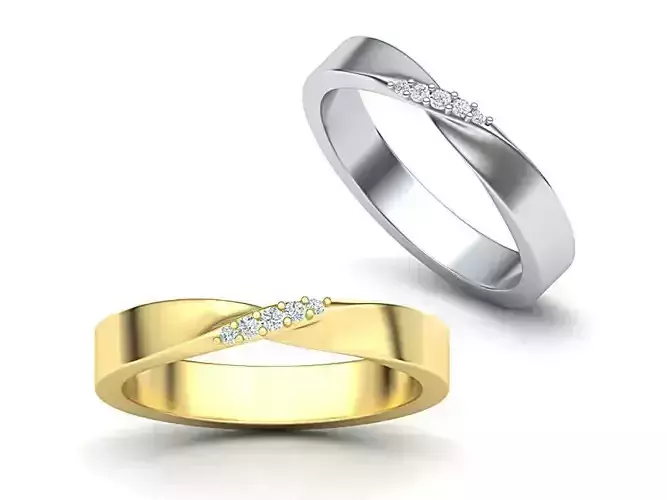 Mobius Wedding Ring with Stones  3dmodel 3D print model