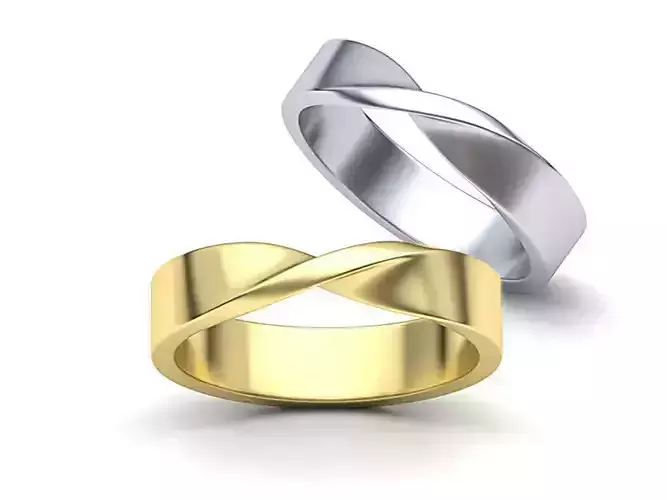 Mobius Wedding Mens Ring  5mm wide band  3dmodel  3D print model
