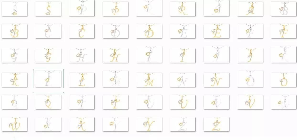 26 Alphabets Pendant Collection 3dm stl printable  3D print model_0