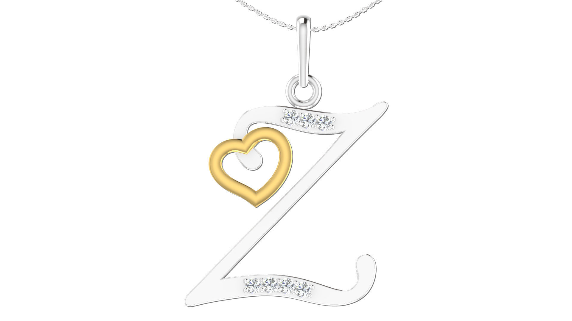 26 Alphabets Pendant Collection 3dm stl printable  3D print model_34