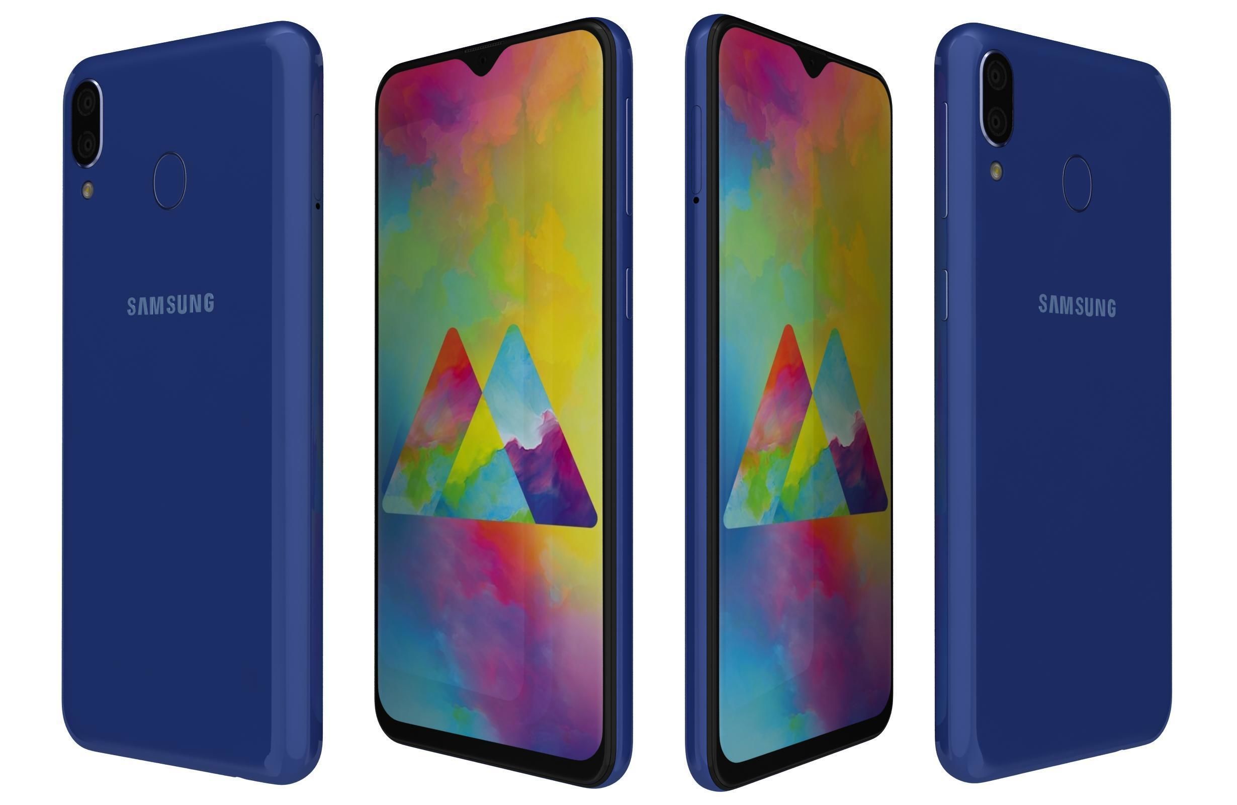 Samsung Galaxy M20 Blue 3D model_1