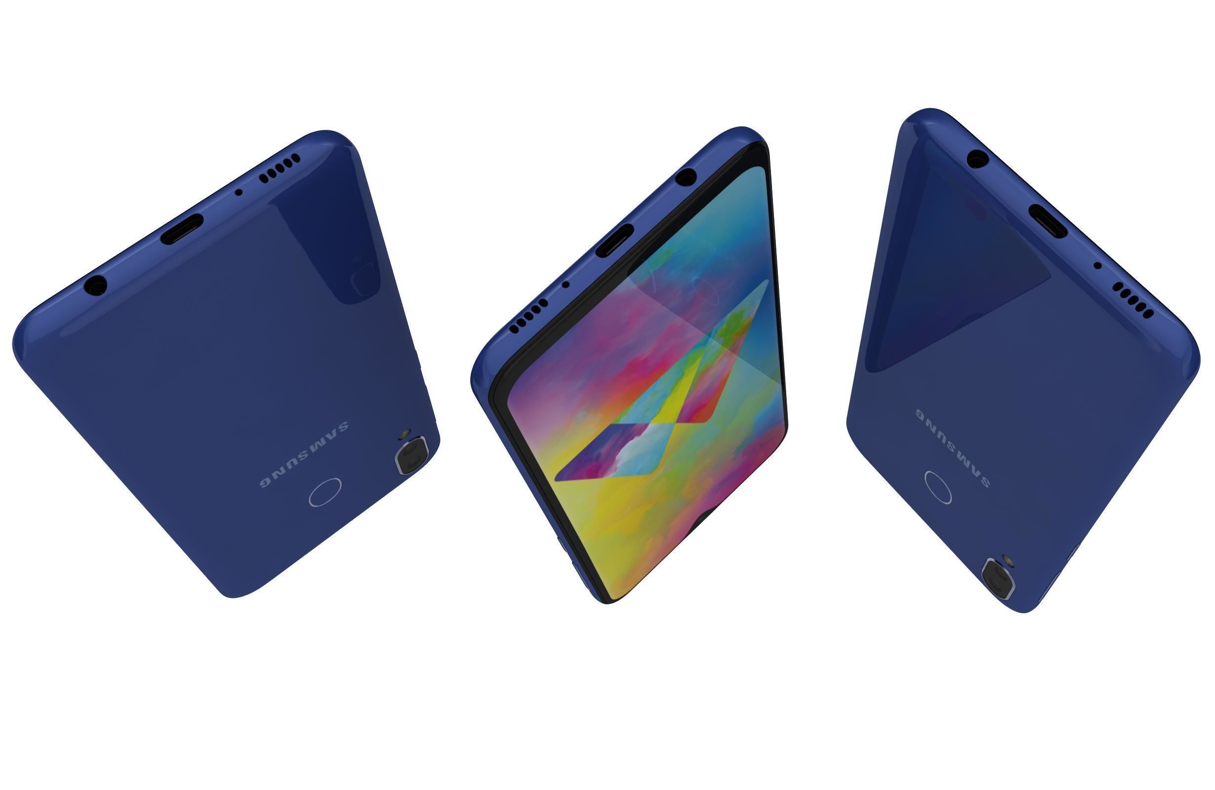Samsung Galaxy M20 Blue 3D model_4