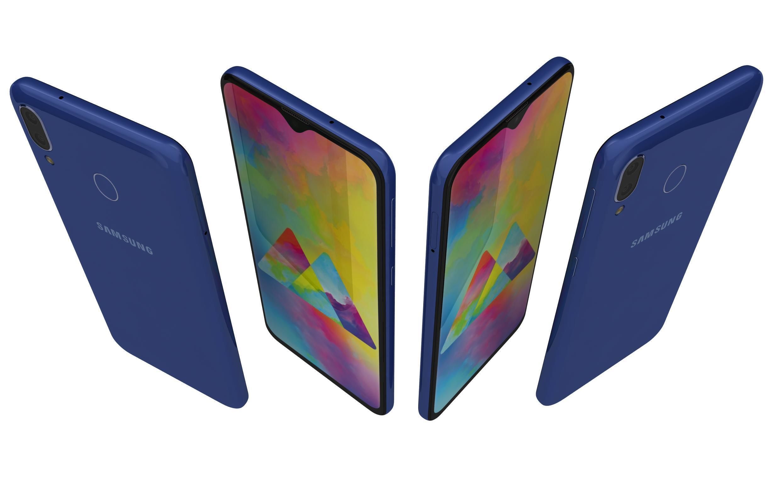 Samsung Galaxy M20 Blue 3D model_5