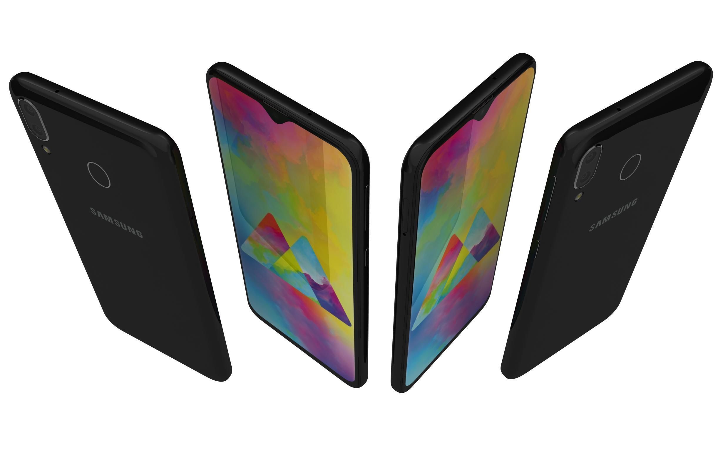 Samsung Galaxy M20 Black 3D model_3