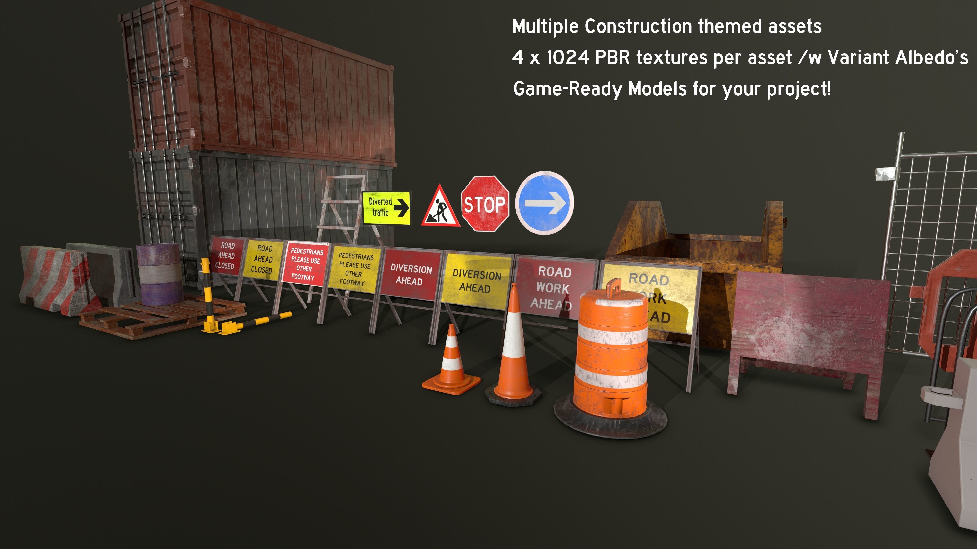 Construction Asset Pack free 3D model | CGTrader