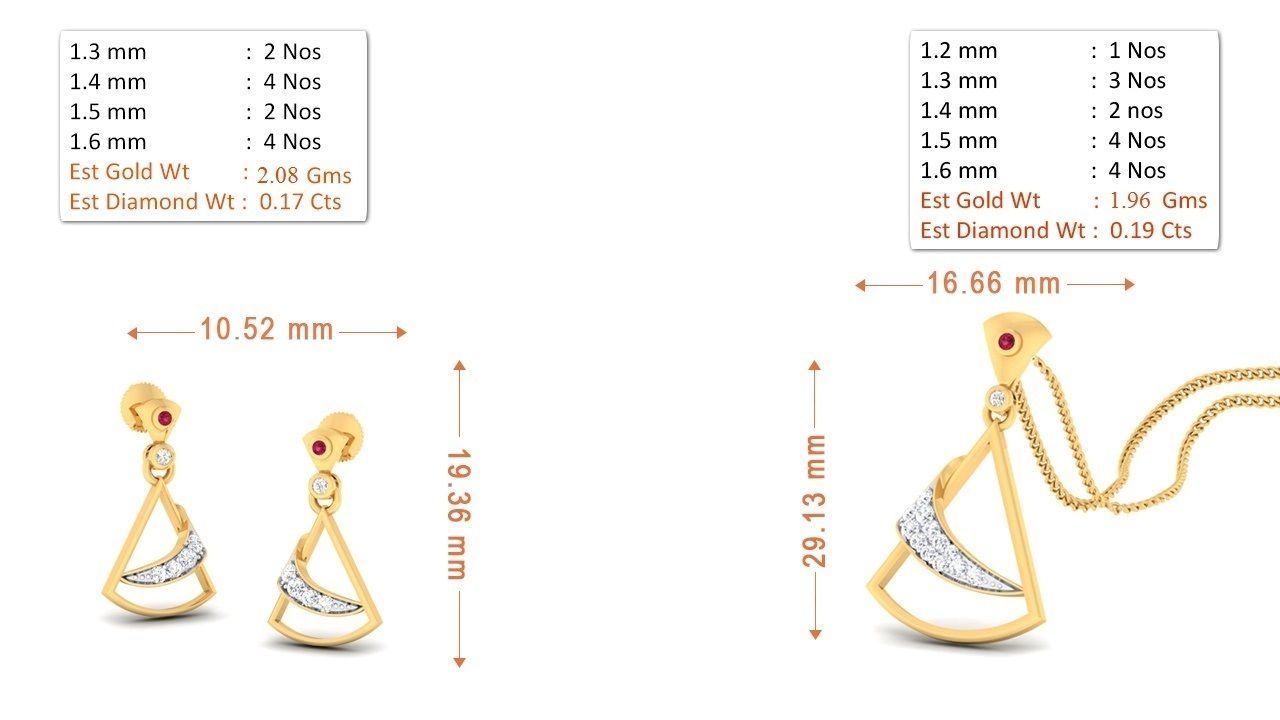 90 Pendant Earrings Set 3dm Stl printable 3D print model_70
